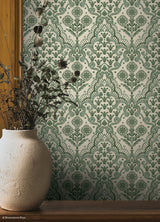 Brownstone Blooms Forest by NuWallpaper x Brownstone Boys Traditional Damask Peel and Stick Wallpaper Botanical Floral - BBS6549