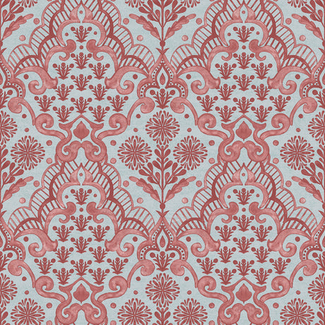 Brownstone Blooms Brick and Sky Peel and Stick Wallpaper by NuWallpaper - BBS6550