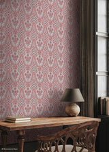 Brownstone Blooms Brick and Sky by NuWallpaper Brownstone Boys Botanical Damask Traditional Peel and Stick Wallpaper - BBS6550