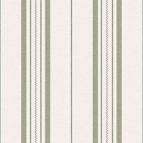 Townhouse Stripe Ivy Peel and Stick Wallpaper by NuWallpaper - BBS6552