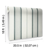 Townhouse Stripe Dusk by NuWallpaper x Brownstone Boys Traditional Linen-Look Geometric Peel and Stick Stripe Wallpaper - BBS6554