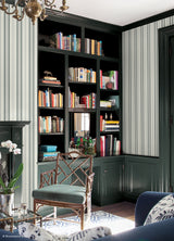 Townhouse Stripe Dusk by NuWallpaper x Brownstone Boys Traditional Linen-Look Geometric Peel and Stick Stripe Wallpaper - BBS6554