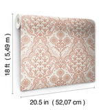 Brownstone Blooms Clay by NuWallpaper x Brownstone Boys Botanical Damask Peel and Stick Wallpaper Fully Removable - BBS6555
