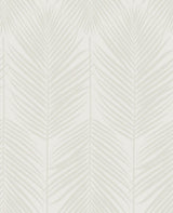 Persei Palm wallpaper in an off-white Chardonnay colorway with large palm fronds and a subtle semi-gloss sheen