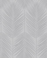 Persei Palm Nickel botanical palm frond wallpaper in a semi-gloss metallic look
