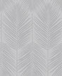 Persei Palm Nickel botanical palm frond wallpaper in a semi-gloss metallic look