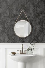 Persei Palm Midnight Galaxy by Etten Beaded Botanical Palm Wallpaper – Seabrook Designs BD50020