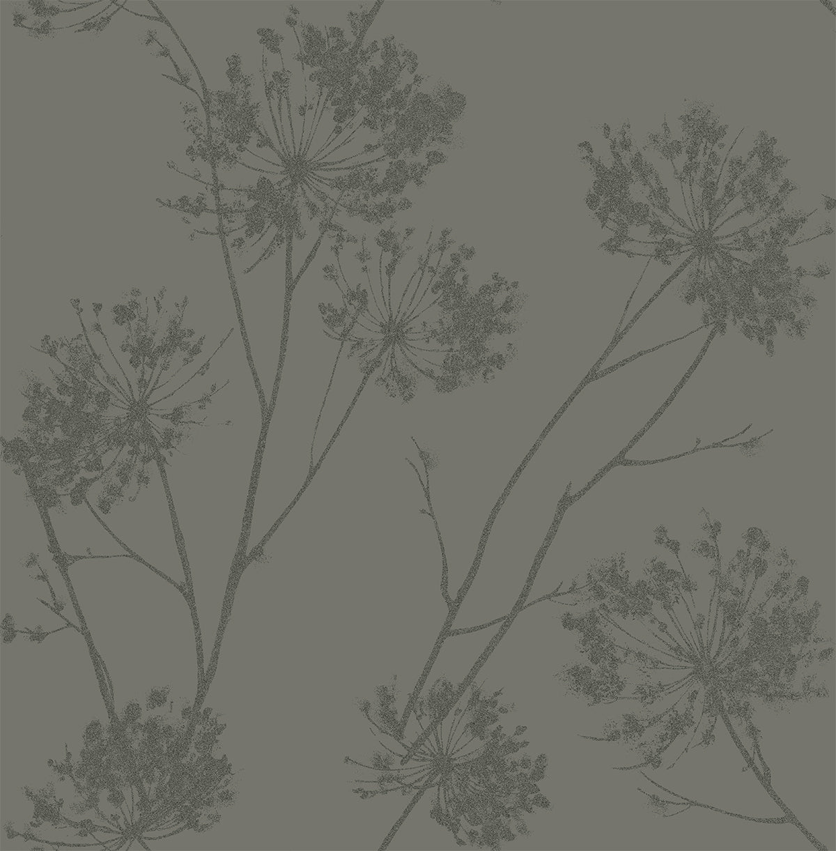 Wild Grass botanical wallpaper in Zinc with semi-gloss finish