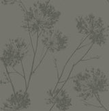 Wild Grass botanical wallpaper in Zinc with semi-gloss finish