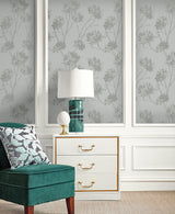 Wild Grass Silversmoke by Etten Beaded Botanical Wallpaper – Seabrook Designs BD50210