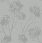 Wild Grass wallpaper in Silversmoke with delicate botanical silhouettes on a soft gray background