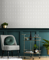 Déco Arches Off-White by Etten Beaded Geometric Wallpaper – Seabrook Designs BD50400