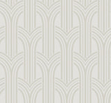 Déco Arches off-white pearlescent geometric wallpaper pattern