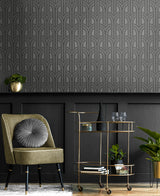 Deco Arches Pewter & Galaxy by Etten Beaded Geometric Wallpaper – Seabrook Designs BD50420