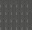 Deco Arches pewter and galaxy geometric wallpaper with layered arch motif and subtle sheen