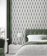 Diamond Stripe Nickel & Galaxy by Etten Beaded Geometric Wallpaper – Seabrook Designs BD50605