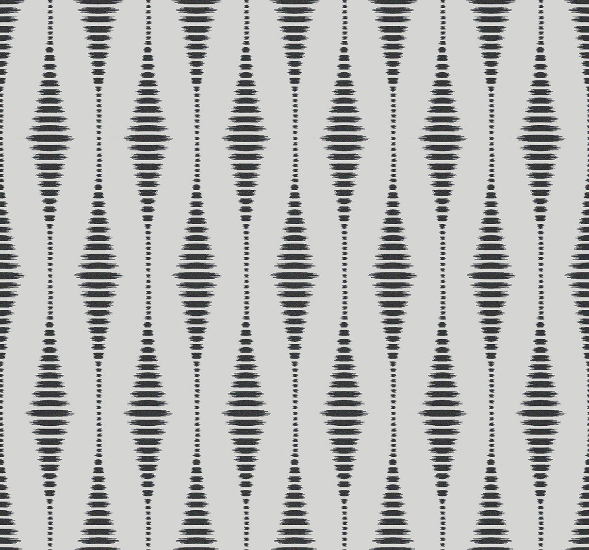 Diamond Stripe wallpaper in Nickel & Galaxy with charcoal geometric stripe columns on a light background.