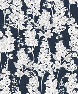 Larkspur Navy Peel & Stick Wallpaper with Botanical Floral Pattern - NuWallpaper BDS6074