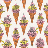 Floral Ice Cream Orange Peel & Stick Wallpaper with Modern Botanical Flowers Pattern - NuWallpaper BDS6076