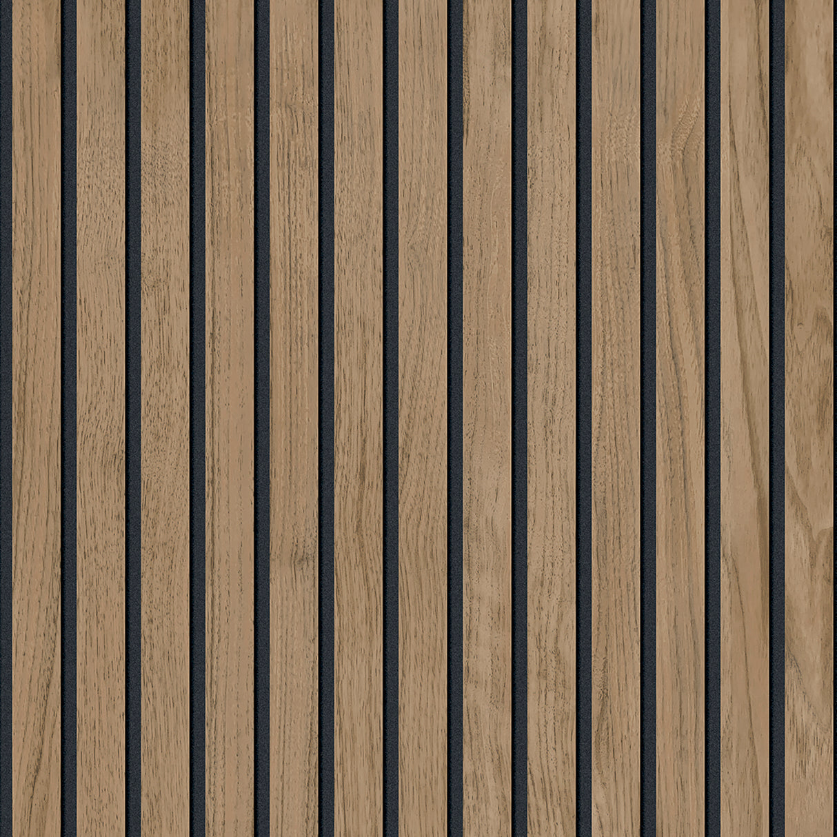 Panacea Brown Wood slat-look wallpaper roll BG1157