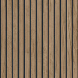 Panacea Brown Wood slat-look wallpaper roll BG1157