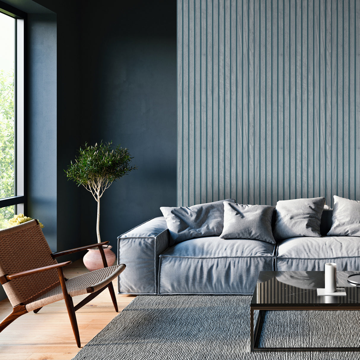 Panacea Blue by Belgravia Decor Wood Wallpaper – Brewster Home Fashions BG1164