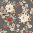 Bramble Charcoal Floral Wallpaper – Belgravia Decor