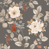 Bramble Charcoal Floral Wallpaper – Belgravia Decor