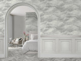Nimbostratus Pewter by Belgravia Decor Cloud Wallpaper – Brewster Home Fashions BG5705