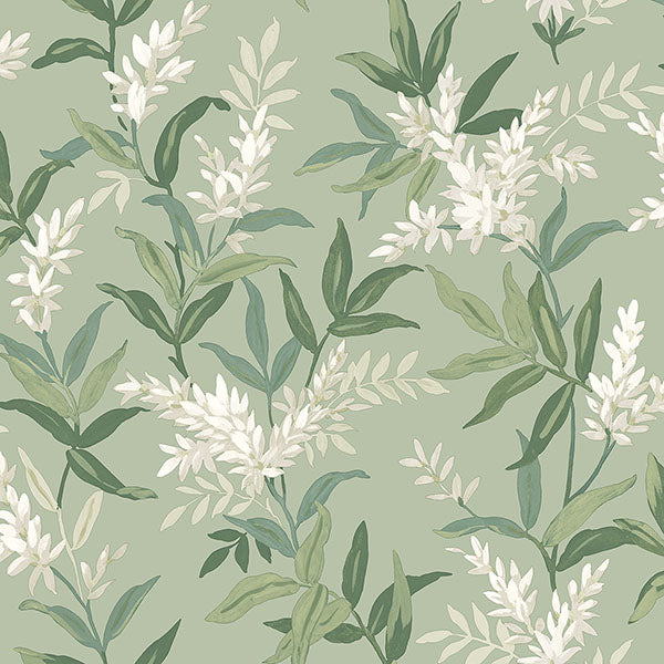 Olivia Sage Floral Wallpaper by Belgravia Decor