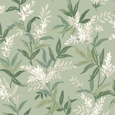 Olivia Sage Floral Wallpaper by Belgravia Decor