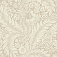 Belgravia Decor Florence Neutral Leaf Wallpaper in beige with floral vine motif; room scenes included.