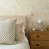 Florence Neutral Leaf Wallpaper by Belgravia Decor- Brewster Home Fashions BG722