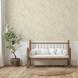 Florence Neutral Leaf Wallpaper by Belgravia Decor- Brewster Home Fashions BG722