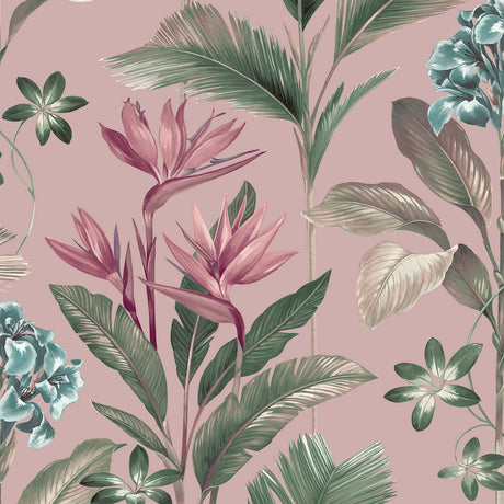 Oliana Pink Floral Wallpaper by Belgravia Decor – BG8485