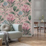 Oliana Pink by Belgravia Decor Floral Wallpaper – Brewster Home Fashions BG8485