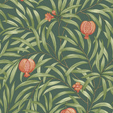 Elena Green Pomegranate wallpaper pattern BG9613 with leafy vines and pomegranates