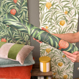 Elena Green Pomegranate by Belgravia Decor Botanical Wallpaper- Brewster Home Fashions BG9613