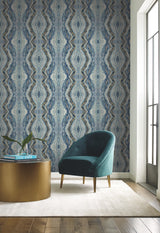 Kaleidoscope Blue by York Wallcoverings Abstract Wallpaper – York Wallcoverings BH8398