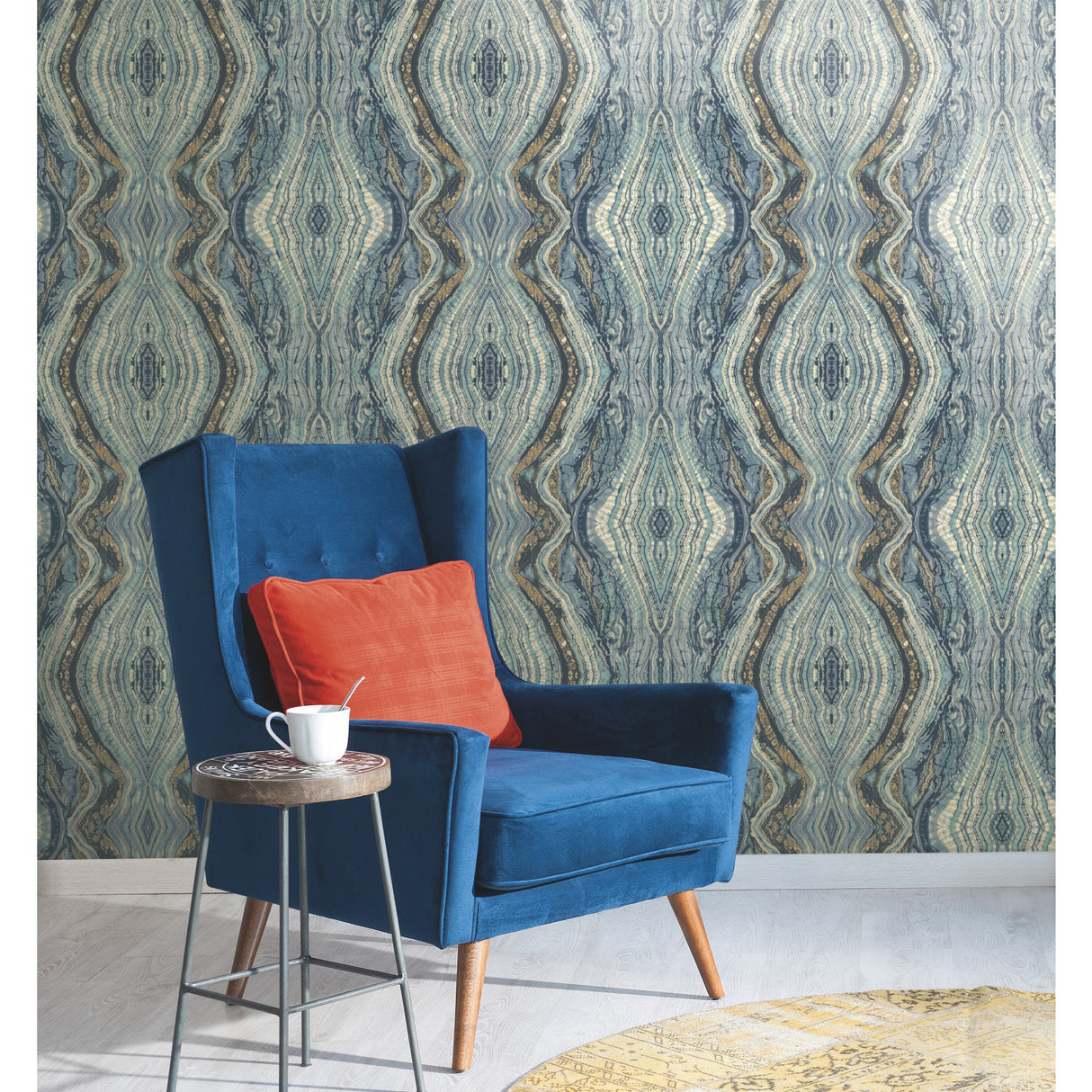 Kaleidoscope Blue by York Wallcoverings Abstract Wallpaper – York Wallcoverings BH8398
