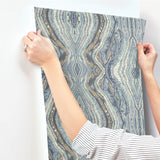 Kaleidoscope Blue by York Wallcoverings Abstract Wallpaper – York Wallcoverings BH8398