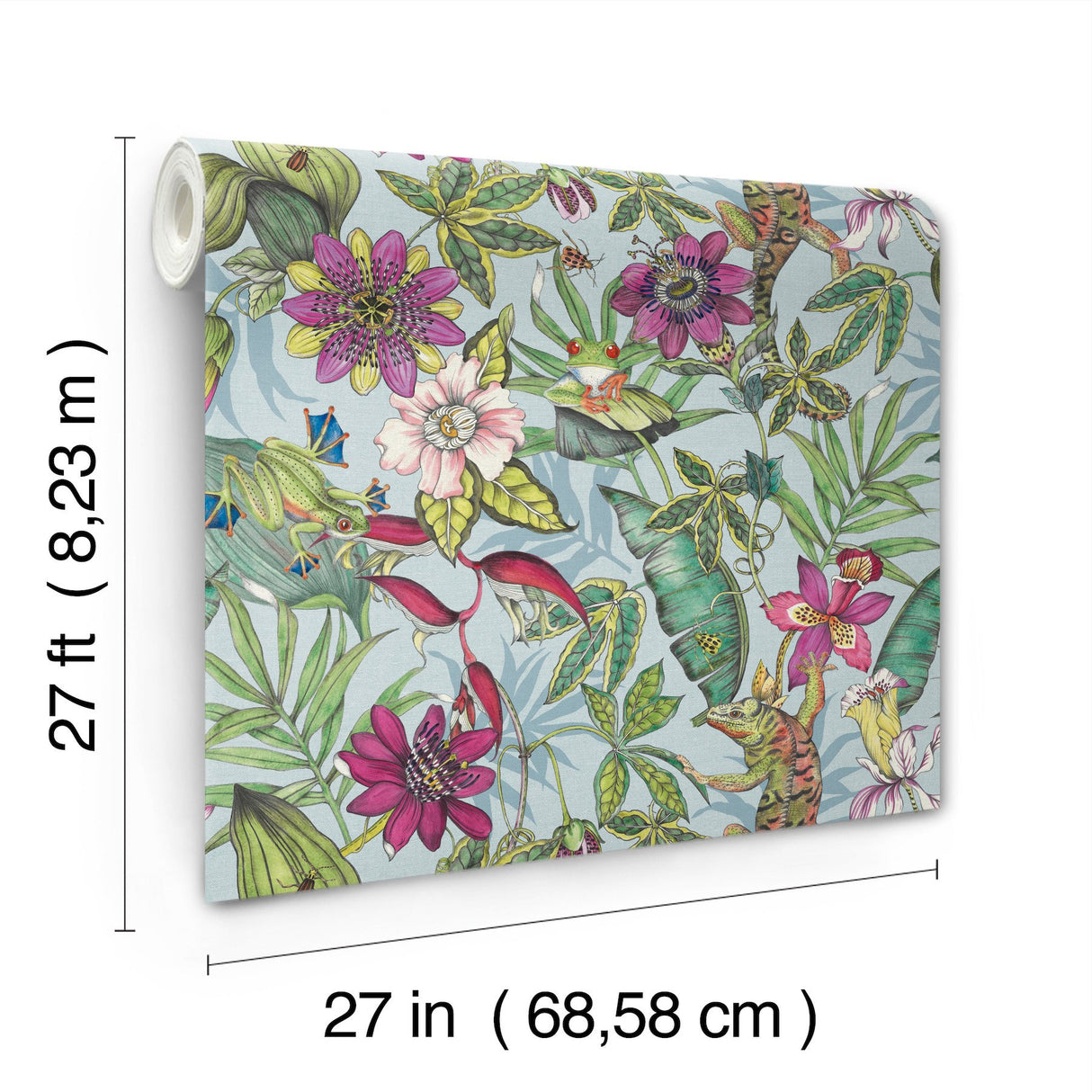 Rainforest Multicolor Wallpaper with Tropical Animals and Florals - York BL1701
