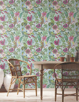 Rainforest Multicolor Wallpaper with Tropical Animals and Florals - York BL1701
