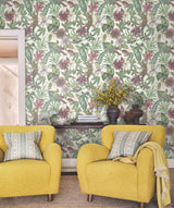 Rainforest Multicolor Wallpaper with Tropical Animals and Botanical Motif - York BL1702