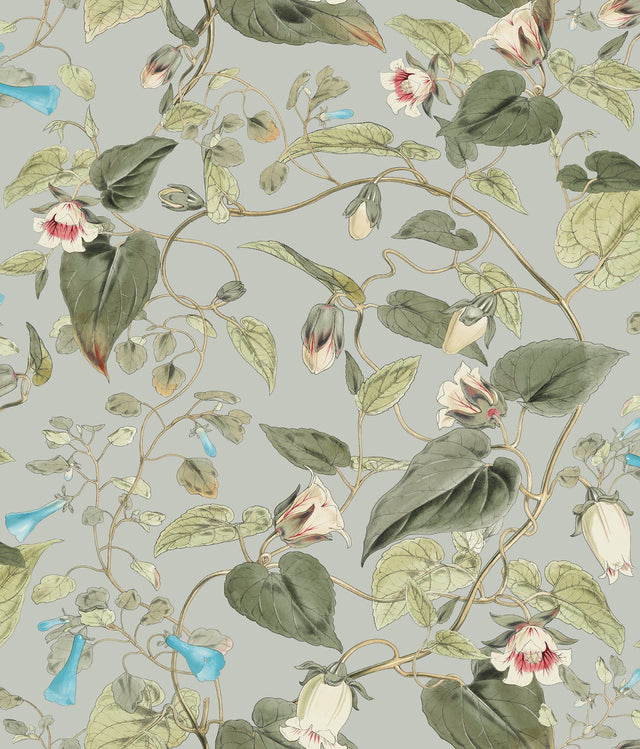 Moon Flower Dove Floral Non Woven Unpasted Wallpaper - York BL1712