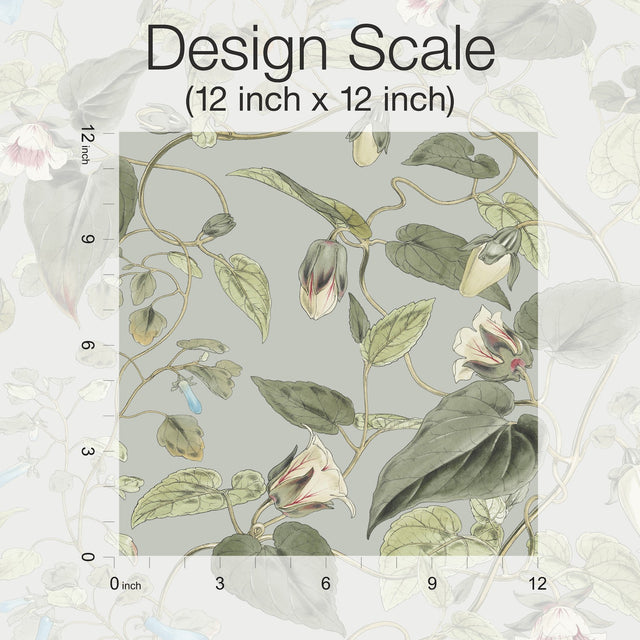 Moon Flower Dove Floral Non Woven Unpasted Wallpaper - York BL1712