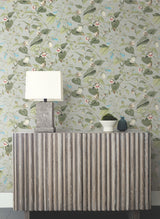 Moon Flower Dove Floral Non Woven Unpasted Wallpaper - York BL1712