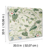 Moon Flower Light Taupe Wallpaper with Floral Vine Pattern - York BL1713
