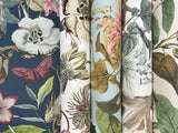 Butterfly House Sky Blue Wallpaper with Botanical Floral and Butterfly Motif - York BL1725