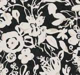 Brushstroke Floral Black Wallpaper with Bohemian Brushstroke Floral Pattern - York BL1733